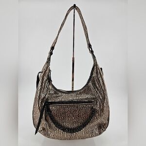 Aimee Kestenberg Leather Shoulder / Hobo Rose Gold & Black Purse Bag